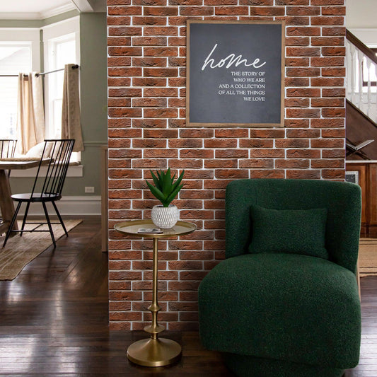 3D Wandpaneele Großformat – Rote Ziegeloptik Selbstklebend