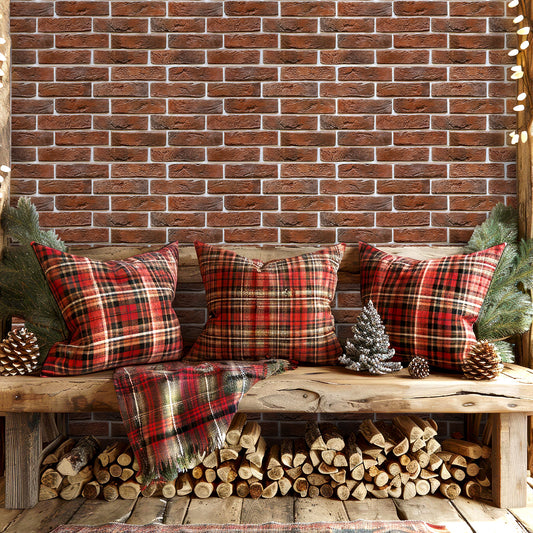 3D Wandpaneele Großformat – Rote Ziegeloptik Selbstklebend