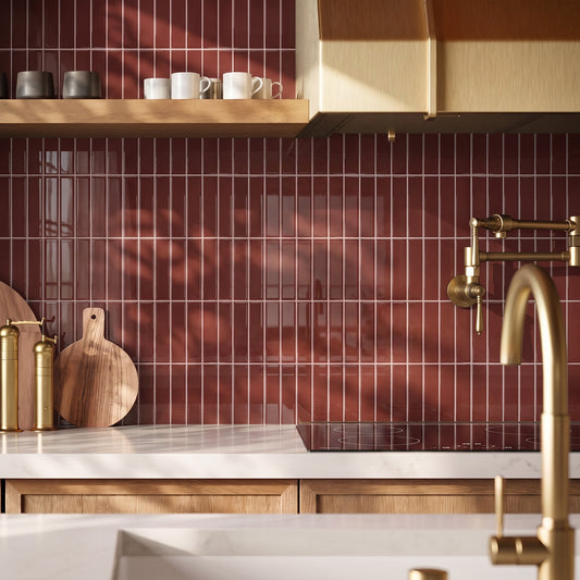 Rot Lineare Selbstklebende Wandfliesen
