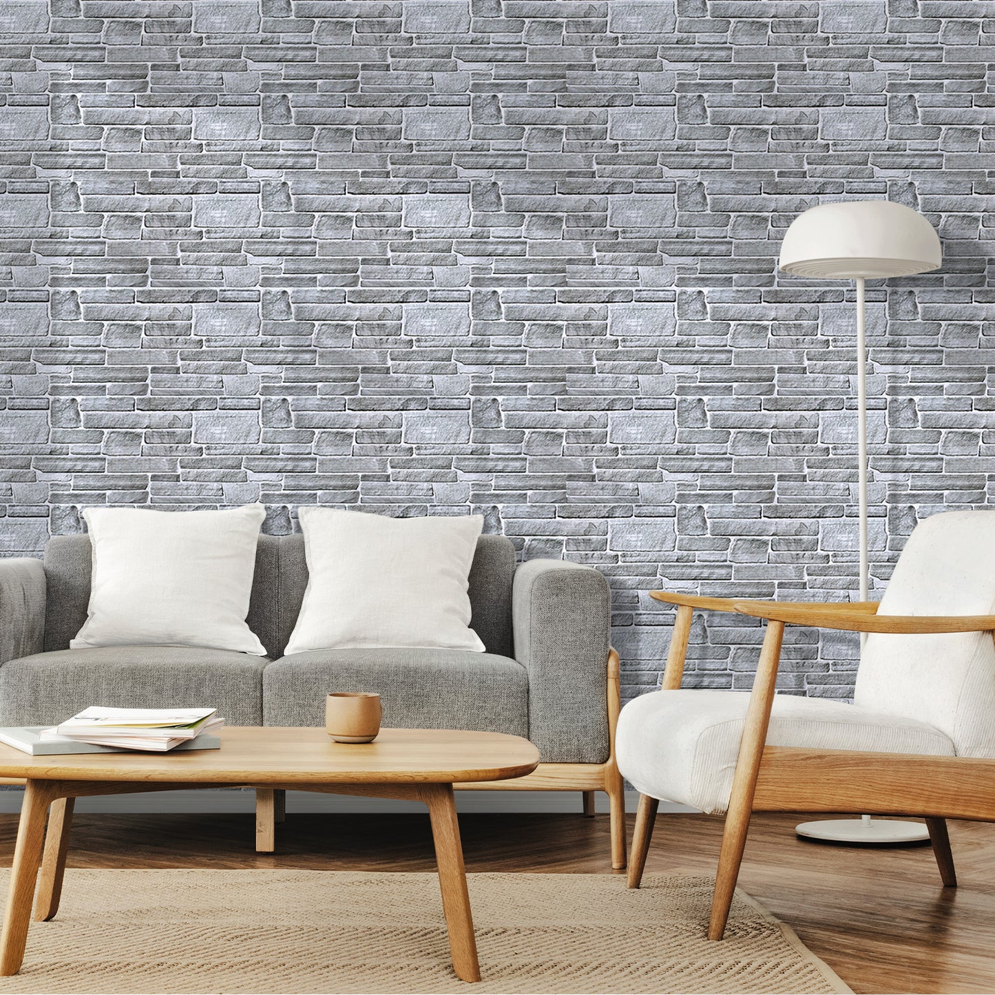 3D Wandpaneele Großformat – Graue Steinoptik Selbstklebend
