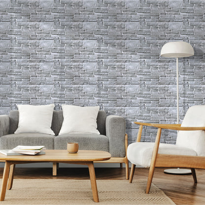 3D Wandpaneele Großformat – Graue Steinoptik Selbstklebend