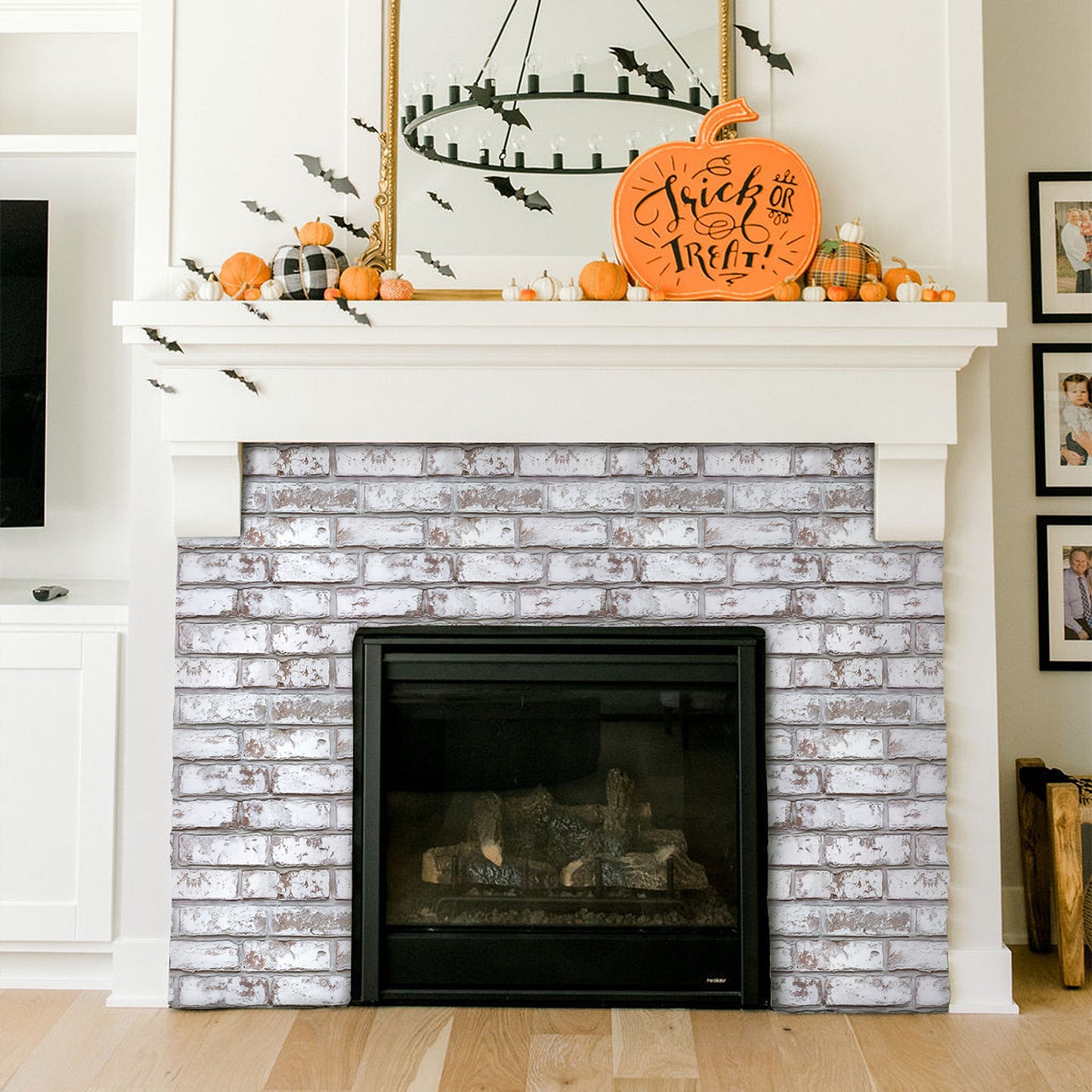 3D Selbstklebende Wandpaneele – Rustikale Ziegeloptik Weiß Getüncht