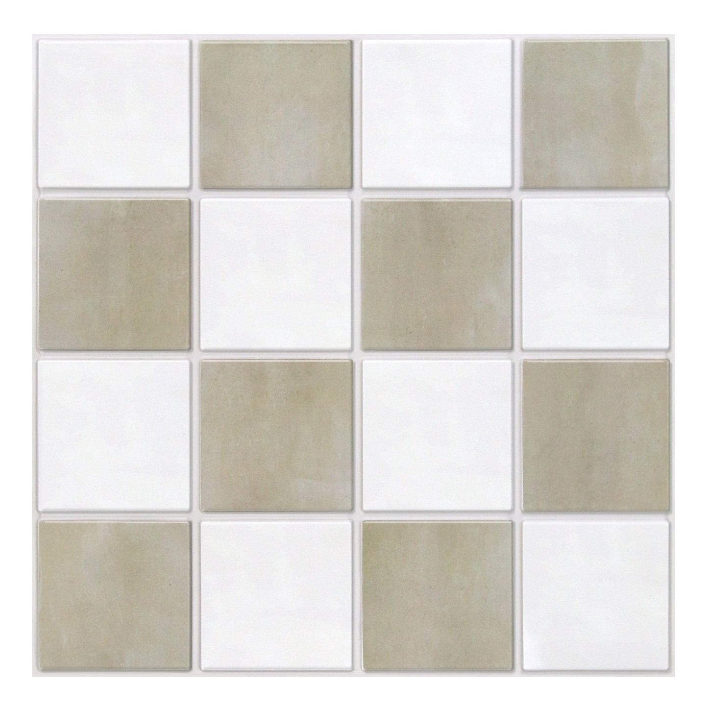 3D Beige-Weiß Karierte Selbstklebende Wandpaneele