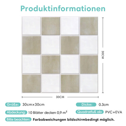 3D Beige-Weiß Karierte Selbstklebende Wandpaneele