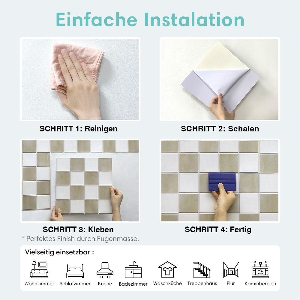 3D Beige-Weiß Karierte Selbstklebende Wandpaneele