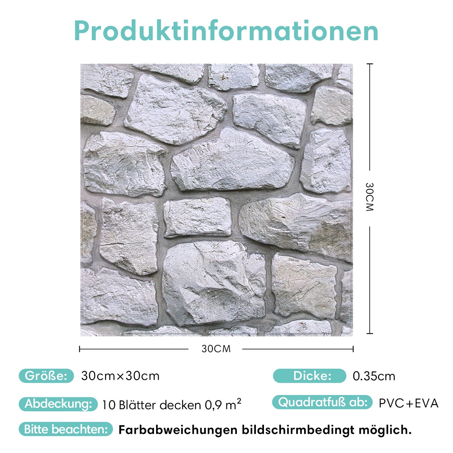 3D Bruchstein Optik Irregulär Wandpaneele selbstklebend