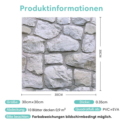 3D Bruchstein Optik Irregulär Wandpaneele selbstklebend