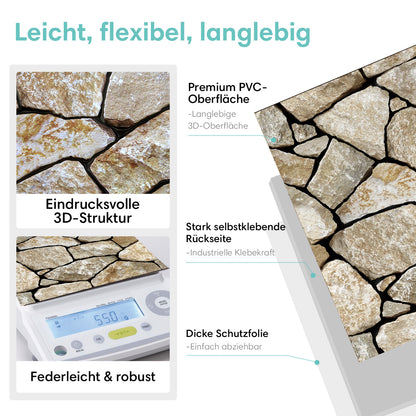 3D Klebefliesen Natursteinoptik Erdtöne