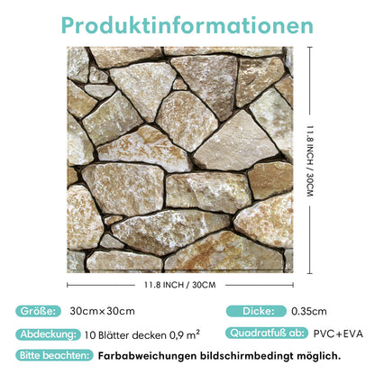 3D Klebefliesen Natursteinoptik Erdtöne