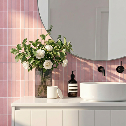 3D Klebefliesen Rosa Linear Mosaik