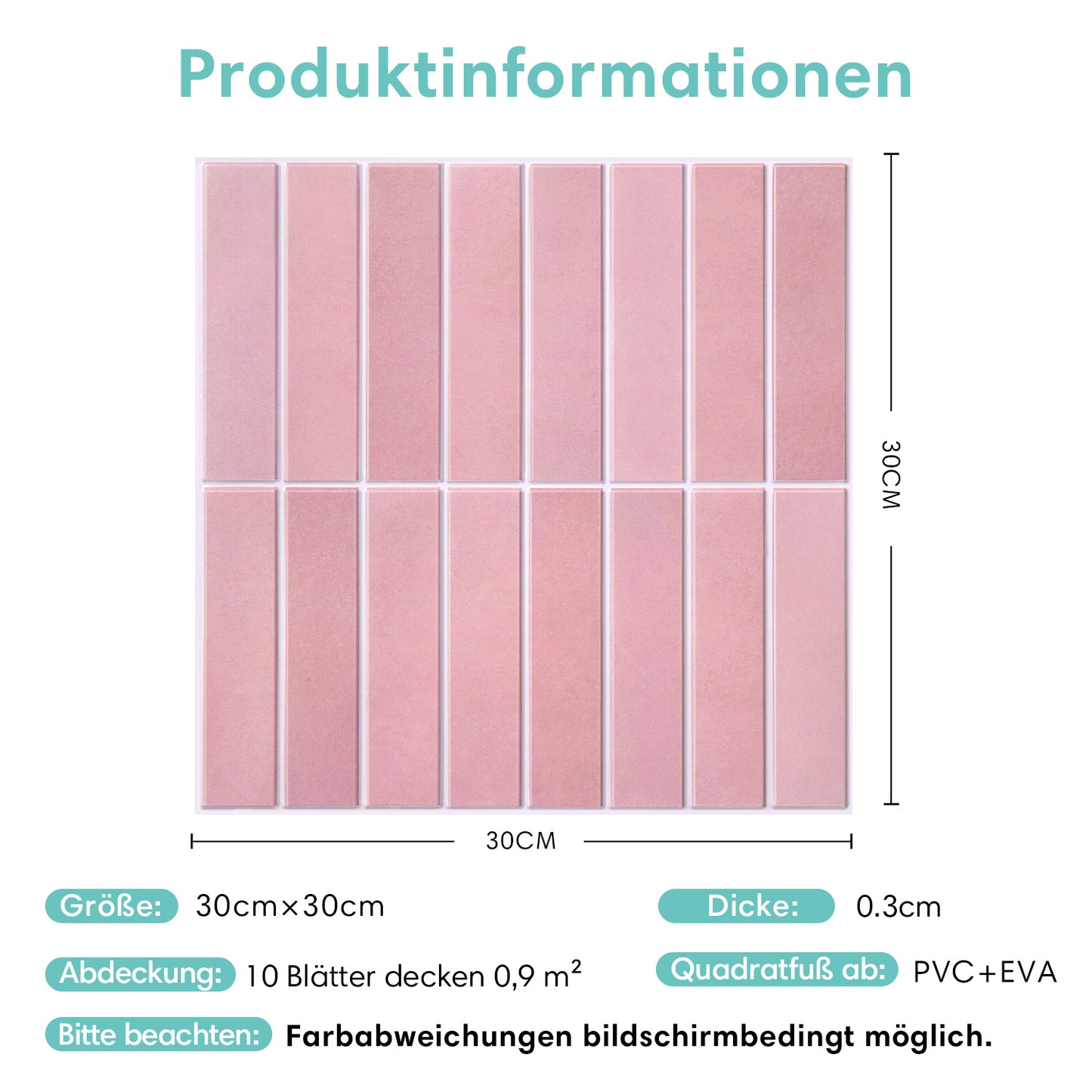 3D Klebefliesen Rosa Linear Mosaik
