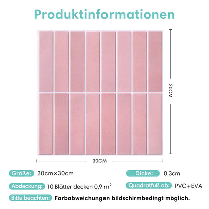 3D Klebefliesen Rosa Linear Mosaik