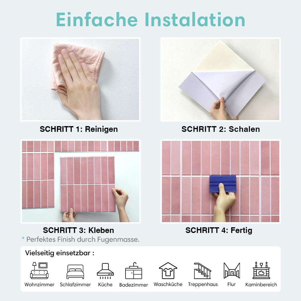 3D Klebefliesen Rosa Linear Mosaik
