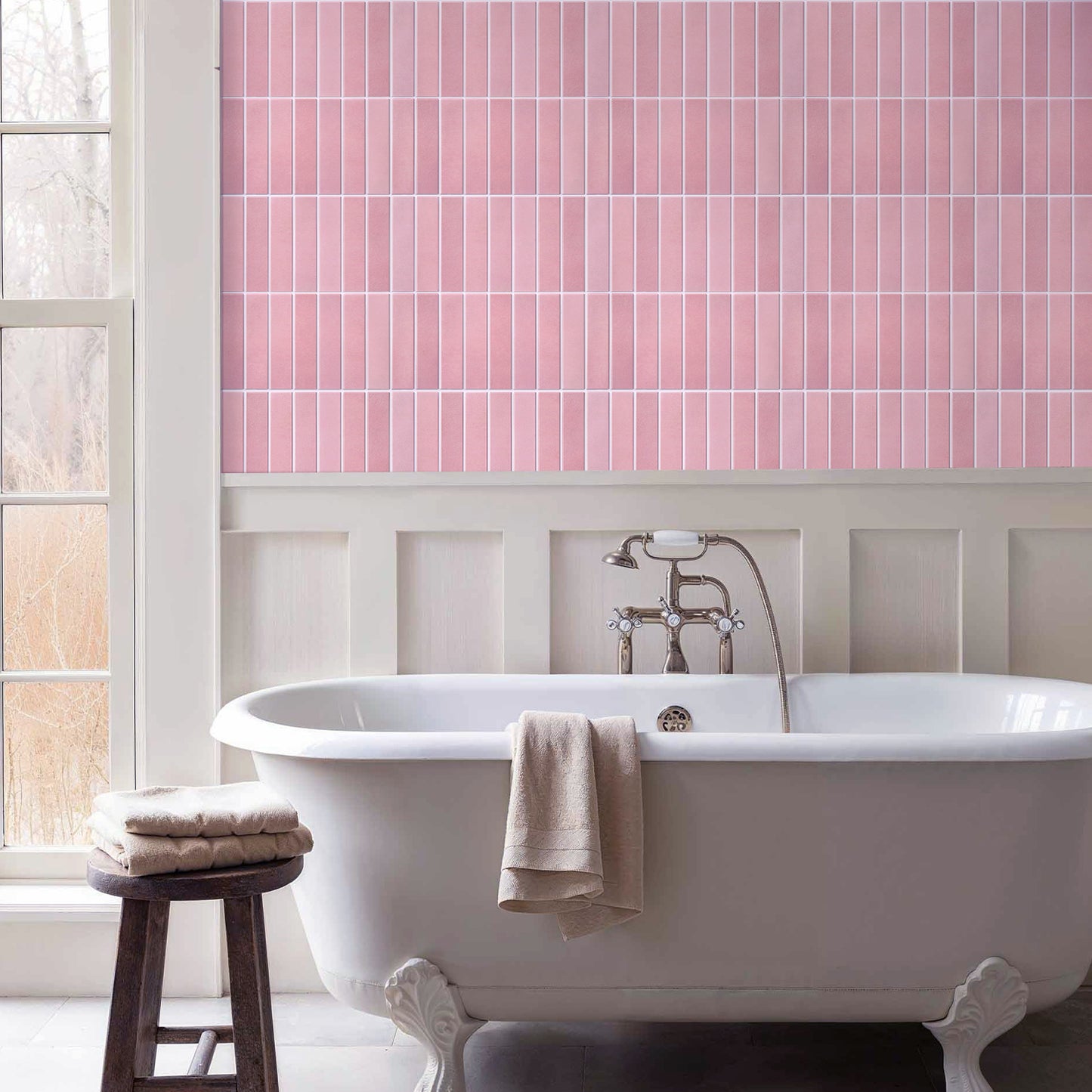 3D Klebefliesen Rosa Linear Mosaik