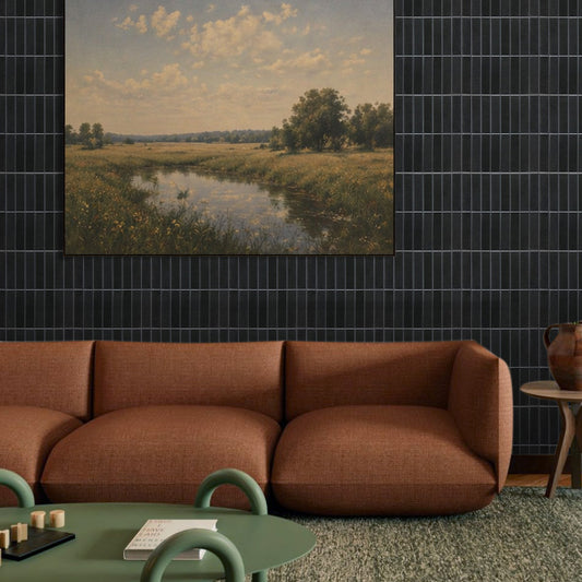 3D Klebefliesen Schwarz Linear Mosaik