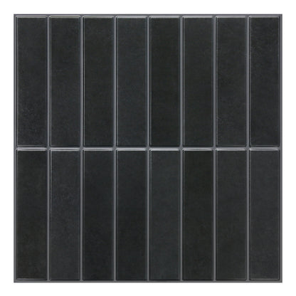 3D Klebefliesen Schwarz Linear Mosaik