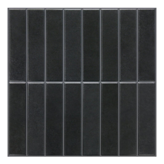 3D Klebefliesen Schwarz Linear Mosaik