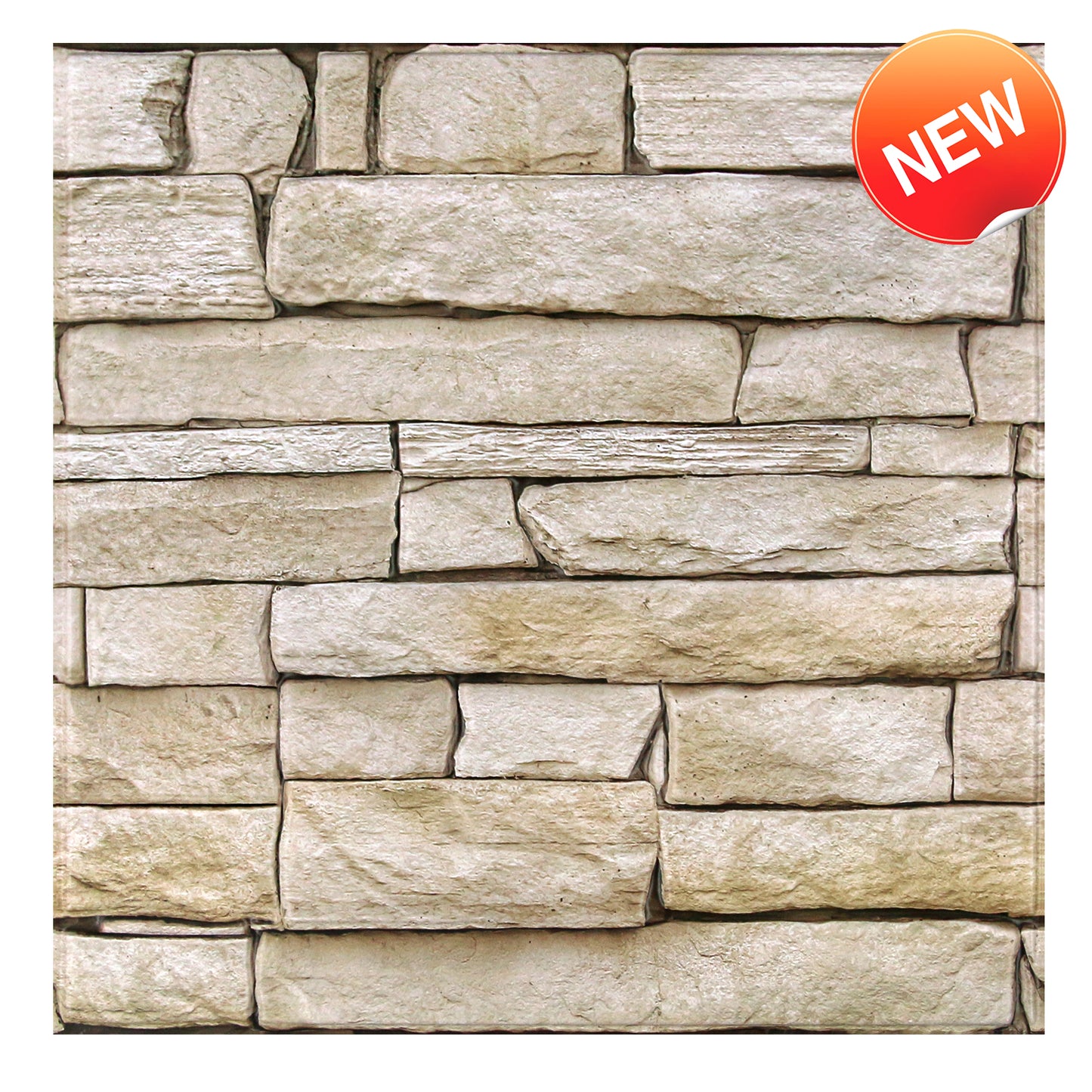 3D Quaderstein-Optik Beige Wandpaneele selbstklebend