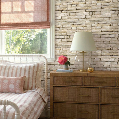 3D Quaderstein-Optik Beige Wandpaneele selbstklebend
