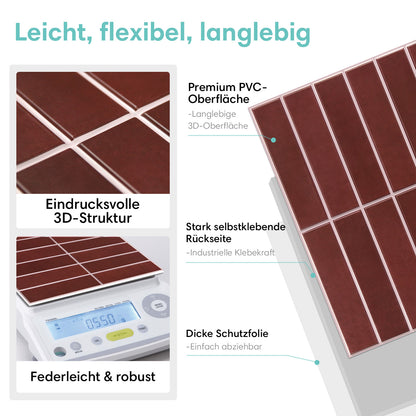 3D Rote Lineare Mosaik Selbstklebende Wandpaneele