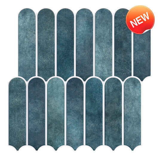 3D Selbstklebende Wandfliesen – Fischschuppenoptik Blau