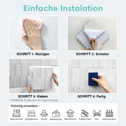 3D Selbstklebende Wandfliesen – Fischschuppenoptik Nebelgrau