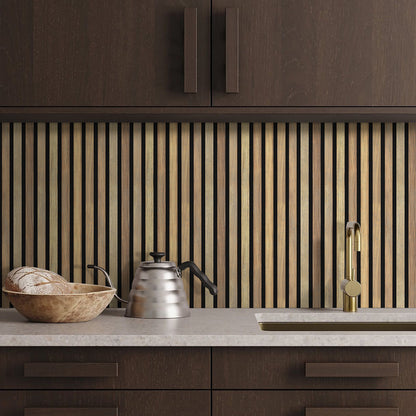 3D Selbstklebende Wandpaneele – Holzlattenoptik