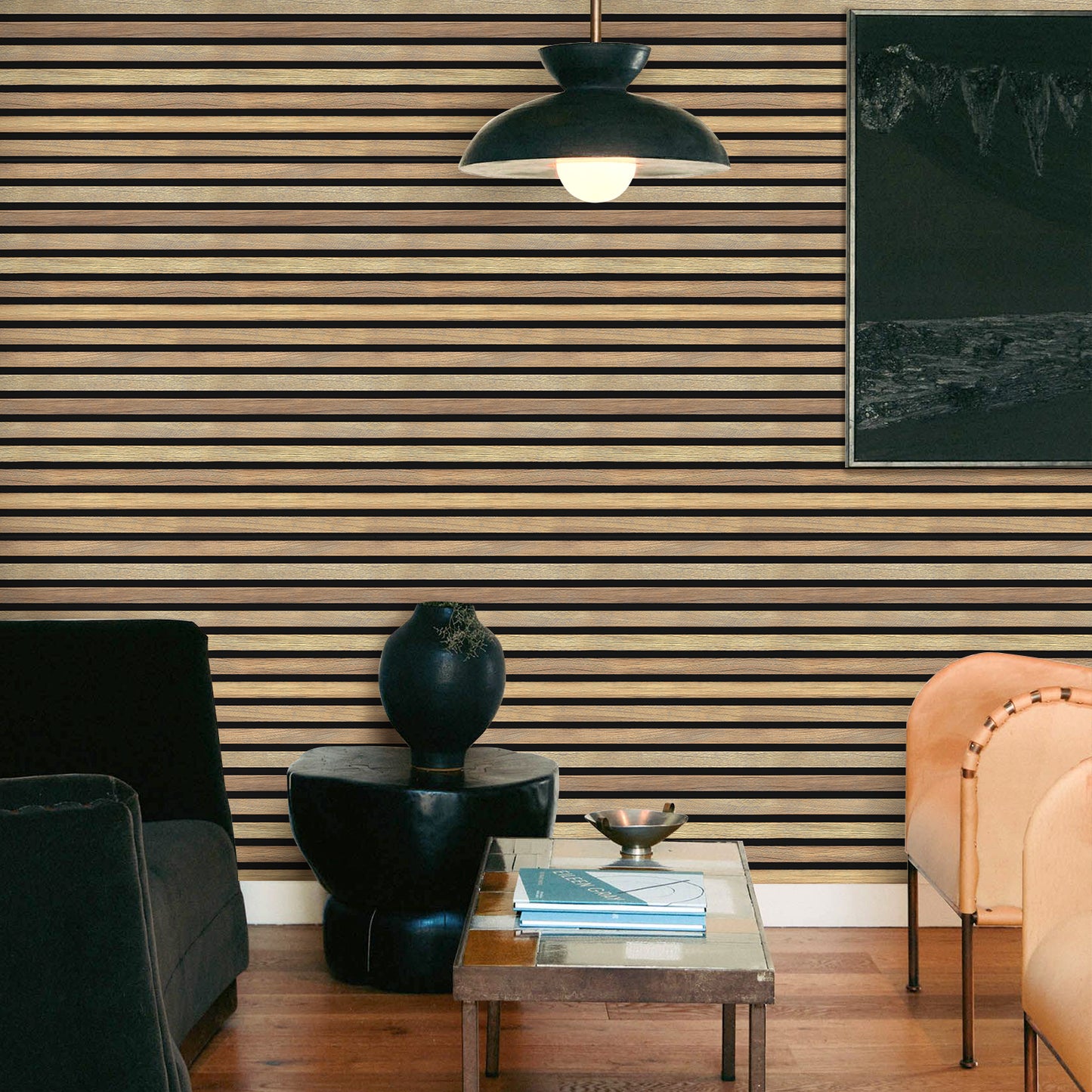 3D Selbstklebende Wandpaneele – Holzlattenoptik