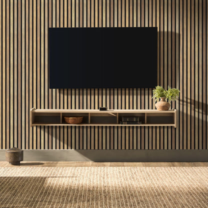 3D Selbstklebende Wandpaneele – Holzlattenoptik