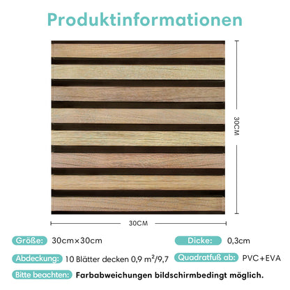 3D Selbstklebende Wandpaneele – Holzlattenoptik