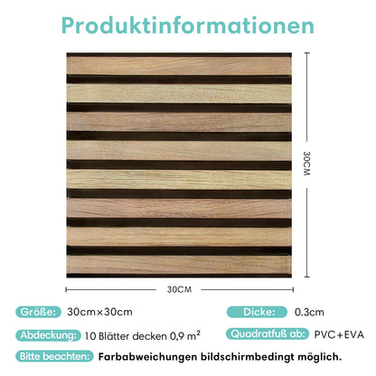 3D Selbstklebende Wandpaneele – Holzlattenoptik