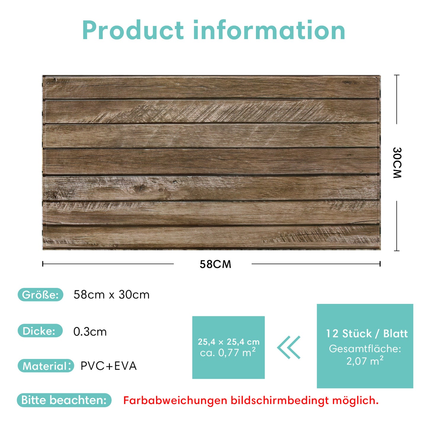 3D Wandpaneele Großformat Braune Holzoptik Selbstklebend