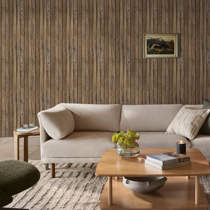 3D Wandpaneele Großformat Braune Holzoptik Selbstklebend