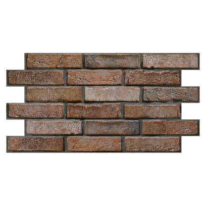 3D Wandpaneele Großformat Dunkelbraune Backsteinoptik