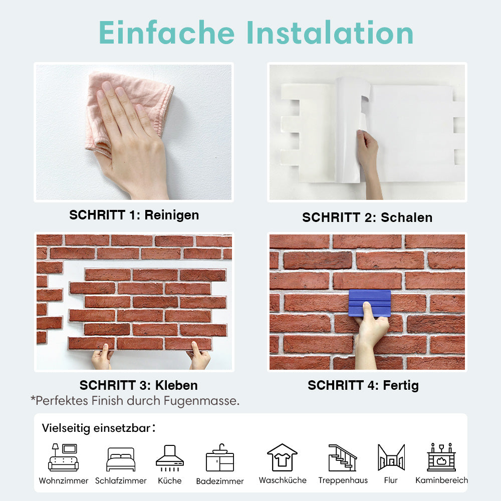 3D Wandpaneele Großformat Klassische rote Backsteinoptik