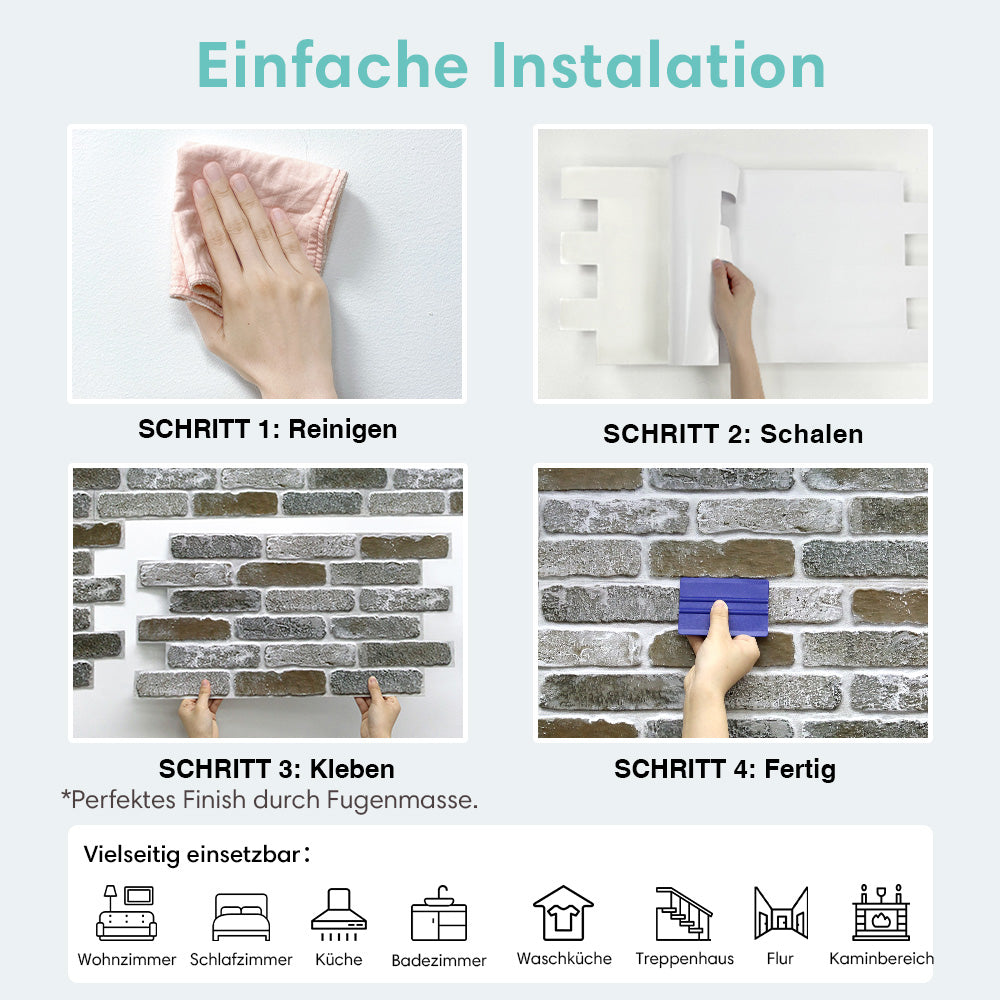3D Wandpaneele Großformat Rostfarbene Ziegeloptik