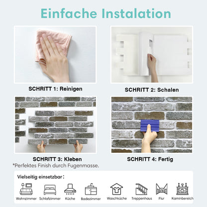 3D Wandpaneele Großformat Rostfarbene Ziegeloptik