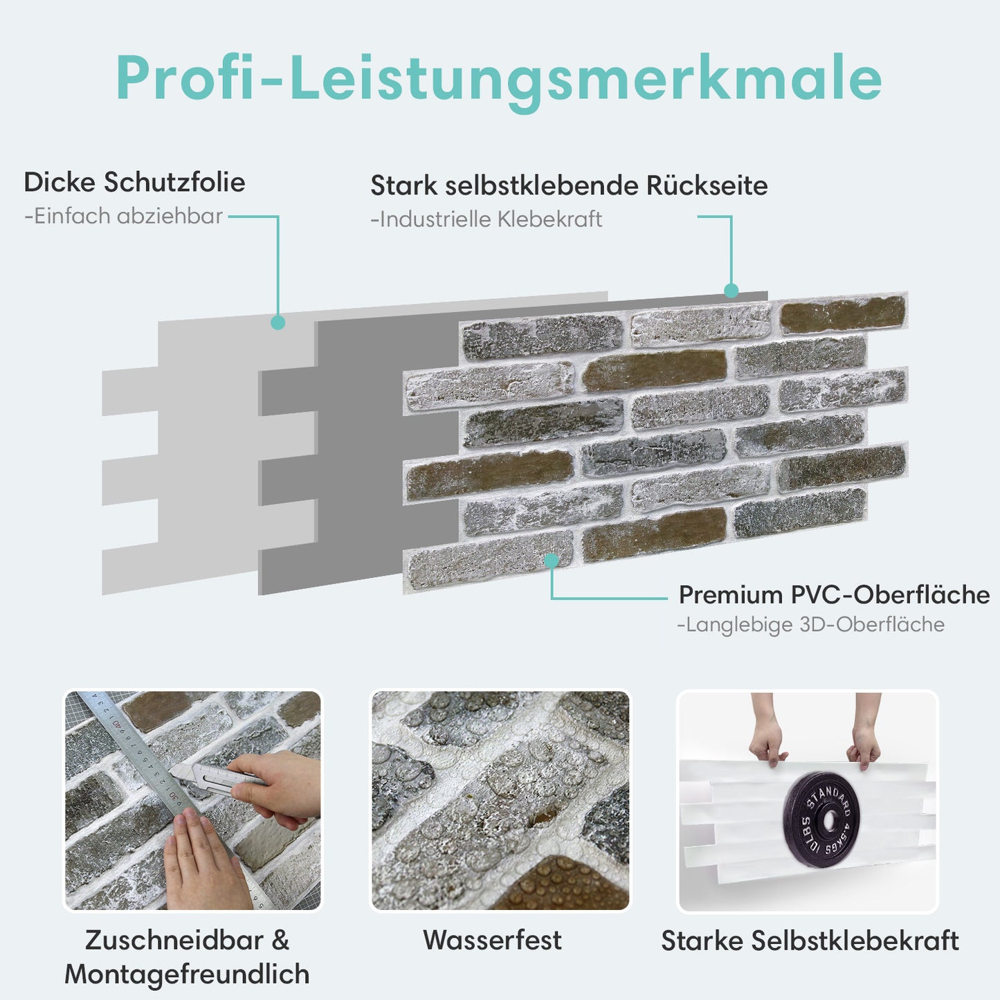 3D Wandpaneele Großformat Rostfarbene Ziegeloptik