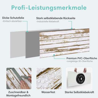 3D Wandpaneele Großformat Vintage Holzoptik Selbstklebend