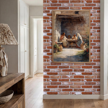 3D Wandpaneele Großformat Ziegeloptik Rostorange Selbstklebend