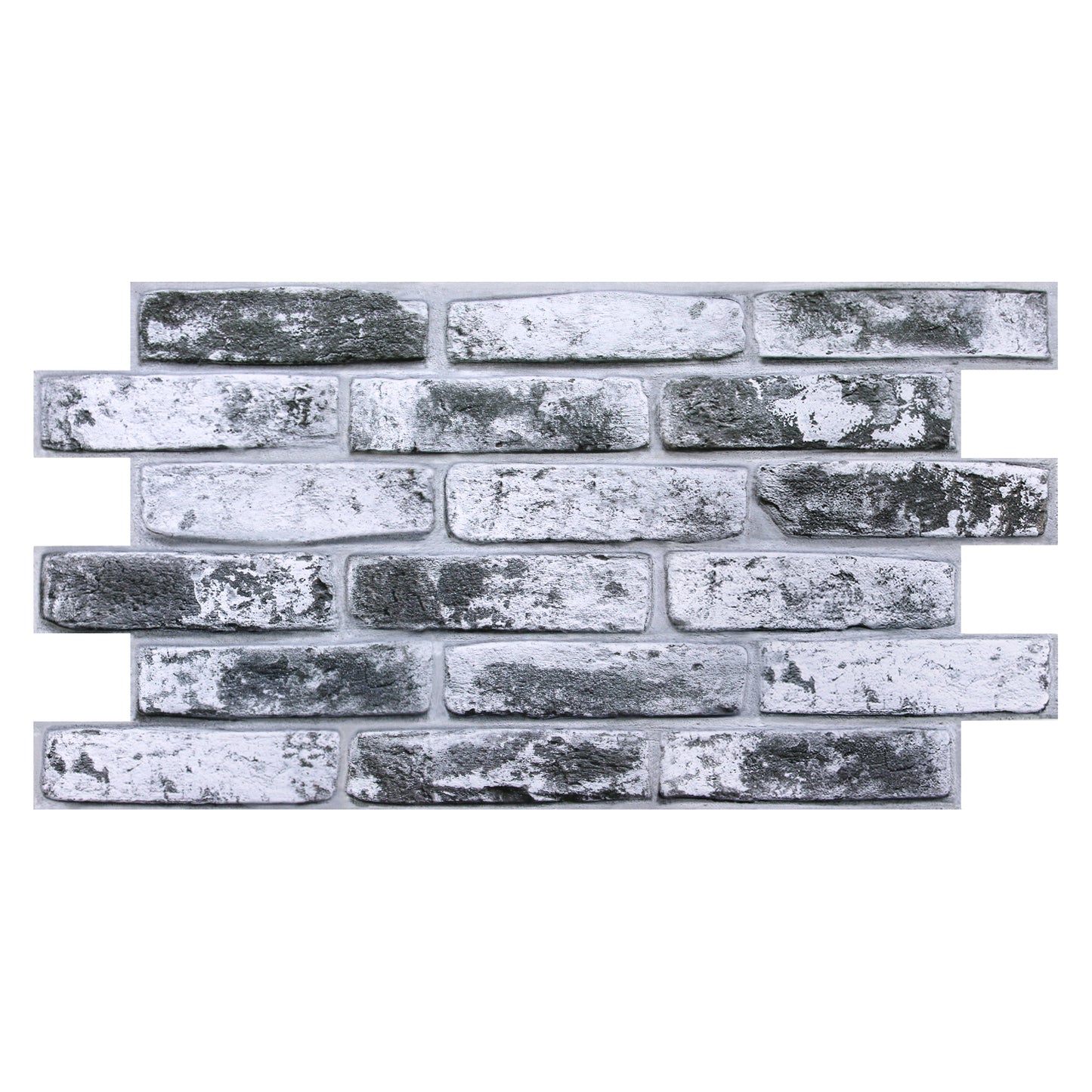 3D Wandpaneele Großformat – Graue Whitewash-Ziegeloptik Selbstklebend