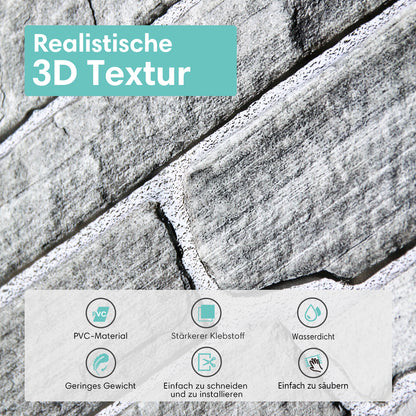 3D Wandpaneele Großformat – Graue Steinoptik Selbstklebend