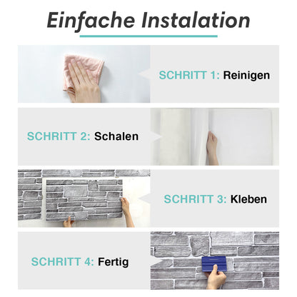 3D Wandpaneele Großformat – Graue Steinoptik Selbstklebend