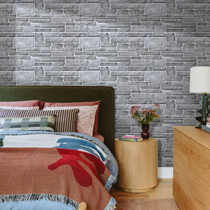 3D Wandpaneele Großformat – Graue Steinoptik Selbstklebend