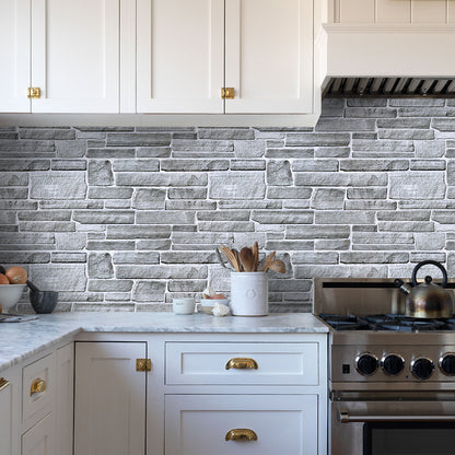 3D Wandpaneele Großformat – Graue Steinoptik Selbstklebend