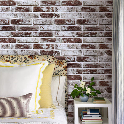 3D Wandpaneele Großformat – Kaffeebraune Ziegeloptik Selbstklebend