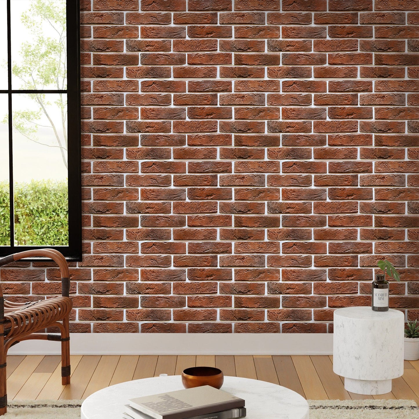 3D Wandpaneele Großformat – Rote Ziegeloptik Selbstklebend