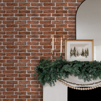 3D Wandpaneele Großformat – Rote Ziegeloptik Selbstklebend