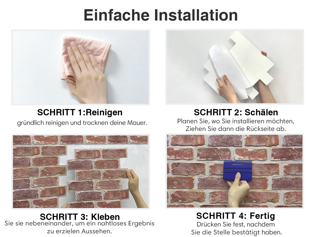 3D Wandpaneele Selbstklebend – Alte Rote Rustikale Ziegeloptik