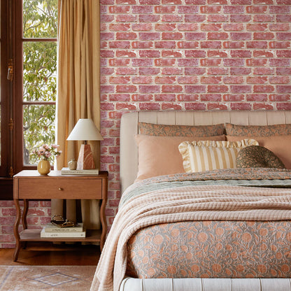 3D Wandpaneele Selbstklebend – Alte Rote Rustikale Ziegeloptik